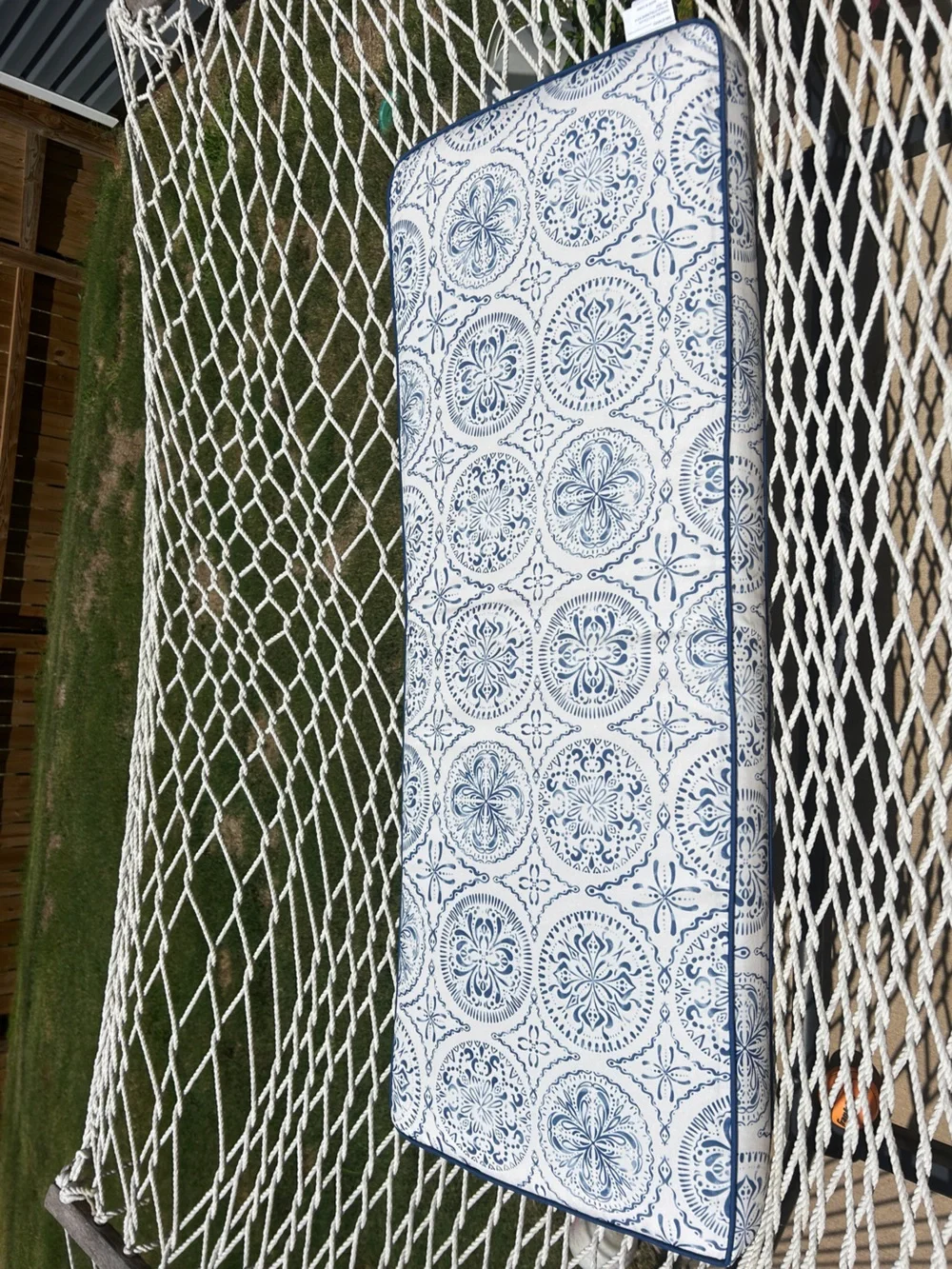 Tommy Bahama Blue & White Medallion Outdoor/Patio Cushion